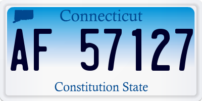 CT license plate AF57127