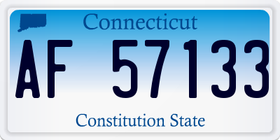 CT license plate AF57133