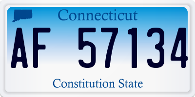 CT license plate AF57134