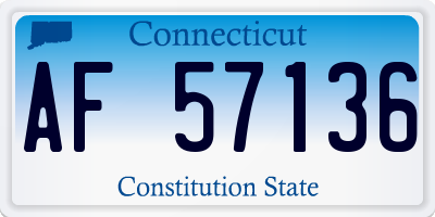 CT license plate AF57136
