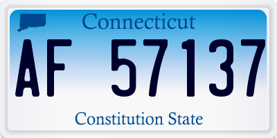 CT license plate AF57137