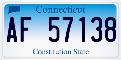 CT license plate AF57138
