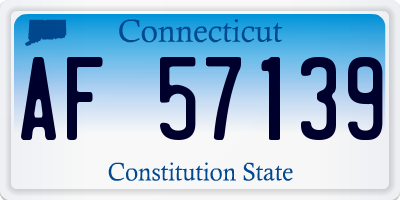 CT license plate AF57139