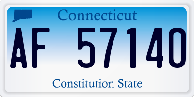 CT license plate AF57140