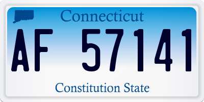 CT license plate AF57141