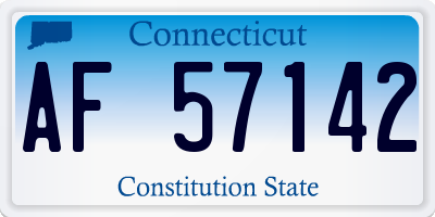 CT license plate AF57142