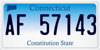 CT license plate AF57143