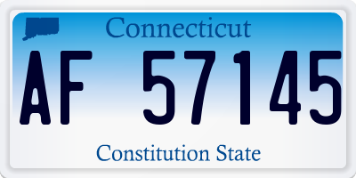 CT license plate AF57145