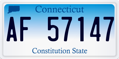 CT license plate AF57147
