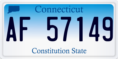 CT license plate AF57149