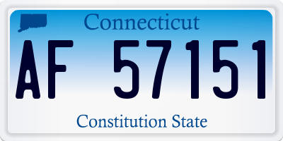CT license plate AF57151