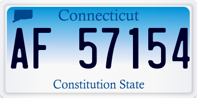 CT license plate AF57154