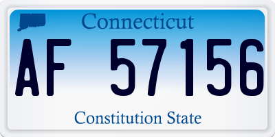 CT license plate AF57156