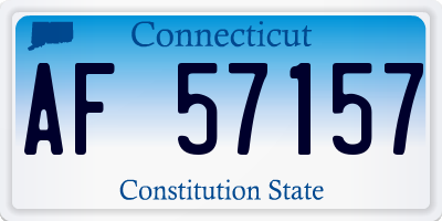 CT license plate AF57157