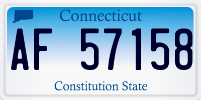 CT license plate AF57158