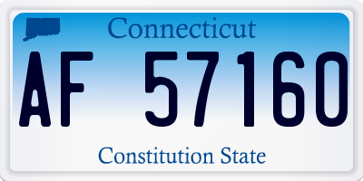 CT license plate AF57160