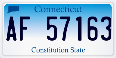 CT license plate AF57163