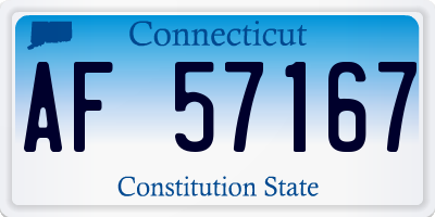 CT license plate AF57167