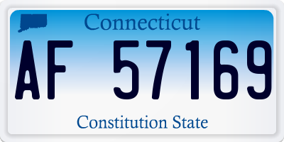 CT license plate AF57169