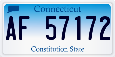 CT license plate AF57172