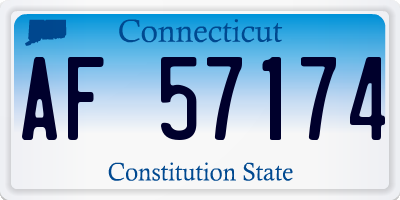 CT license plate AF57174