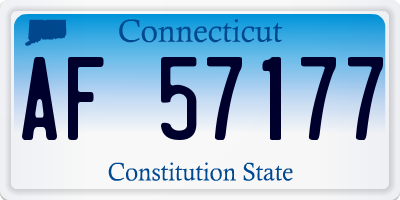 CT license plate AF57177