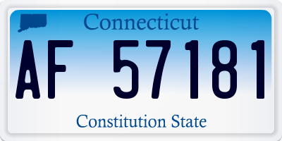 CT license plate AF57181