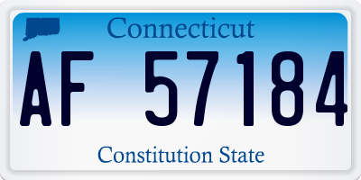 CT license plate AF57184