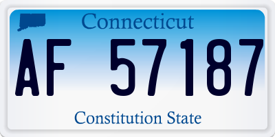 CT license plate AF57187