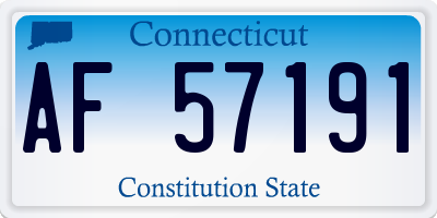 CT license plate AF57191