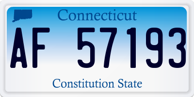 CT license plate AF57193