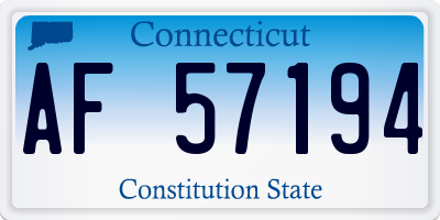 CT license plate AF57194