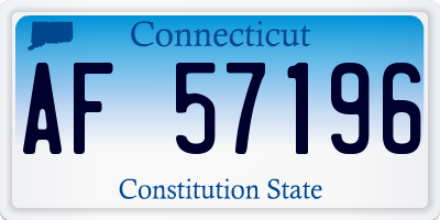 CT license plate AF57196