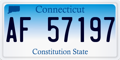CT license plate AF57197