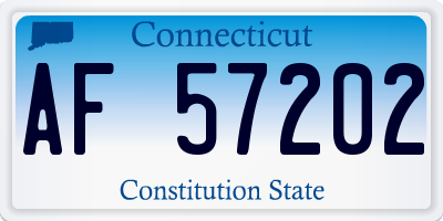 CT license plate AF57202