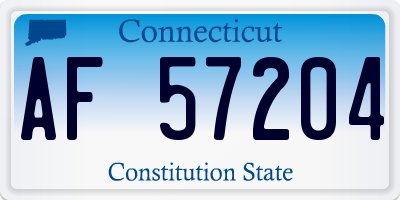 CT license plate AF57204