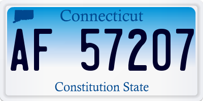 CT license plate AF57207