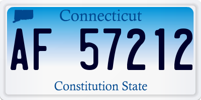 CT license plate AF57212