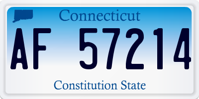 CT license plate AF57214