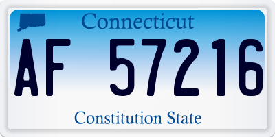 CT license plate AF57216