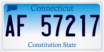 CT license plate AF57217