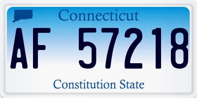CT license plate AF57218