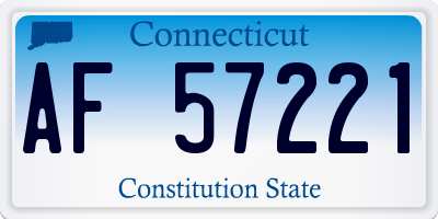 CT license plate AF57221