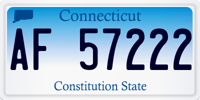 CT license plate AF57222