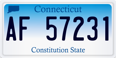 CT license plate AF57231