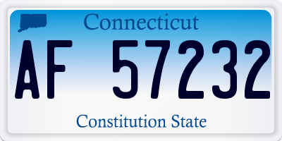 CT license plate AF57232