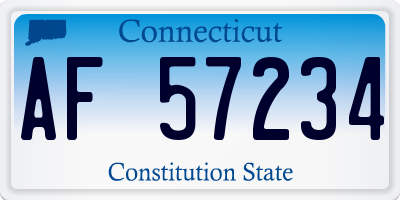 CT license plate AF57234