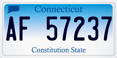 CT license plate AF57237
