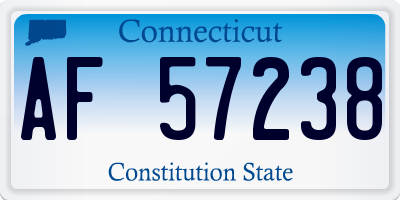 CT license plate AF57238