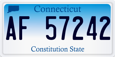 CT license plate AF57242